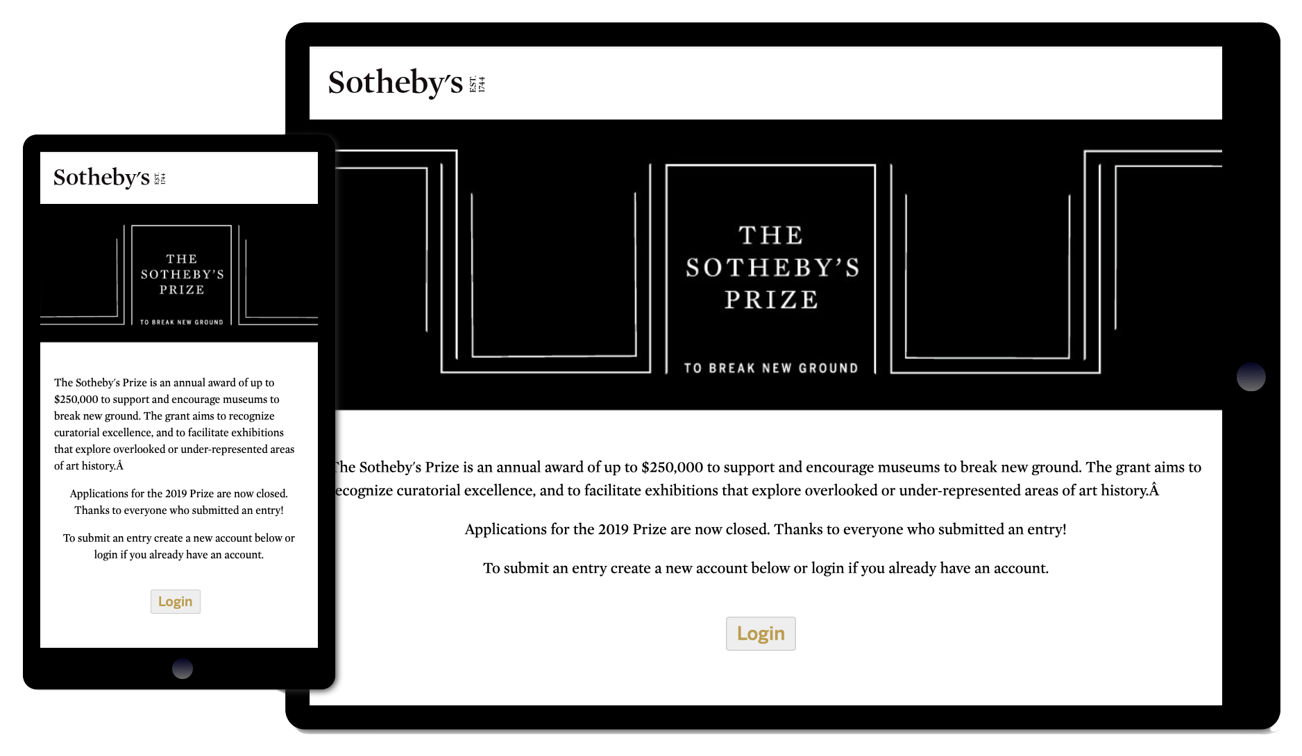Sotheby\'s Prize Website